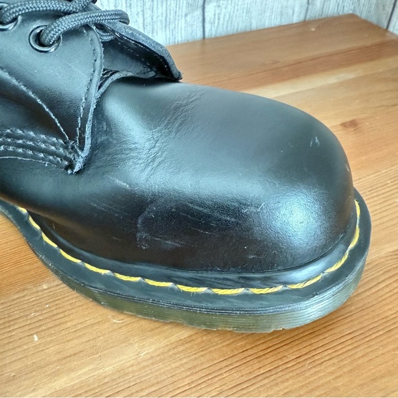 VINTAGE DR MARTENS 1942 20 Eye Tall Lace Up Black Leather Boots EU41 US L9 M8 - Picture 5 of 11